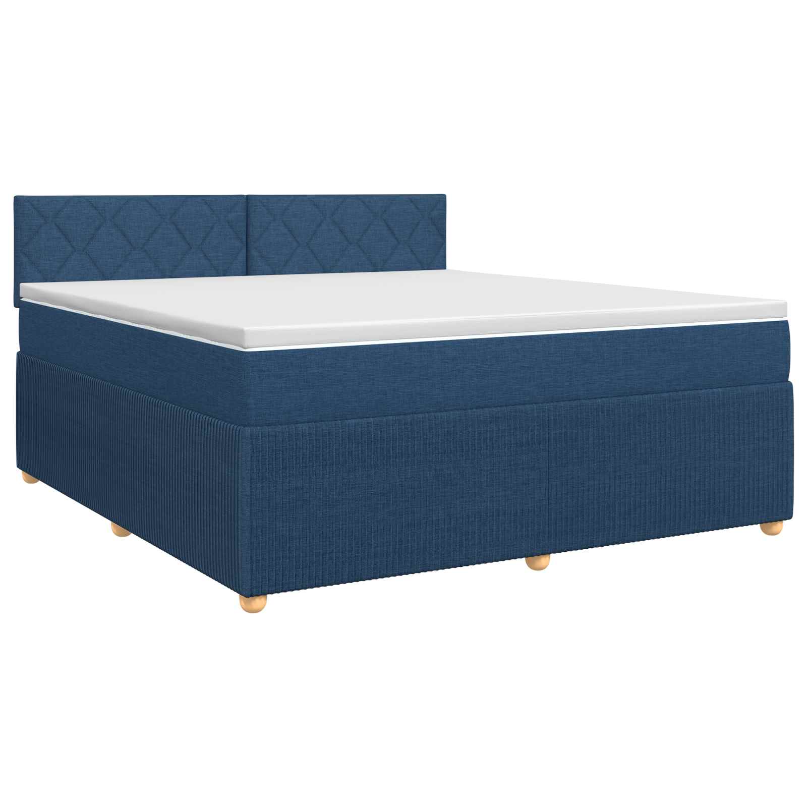 Boxspringbett mit Matratze mit Kopfteil Blau 160 x 200 cm Stoff