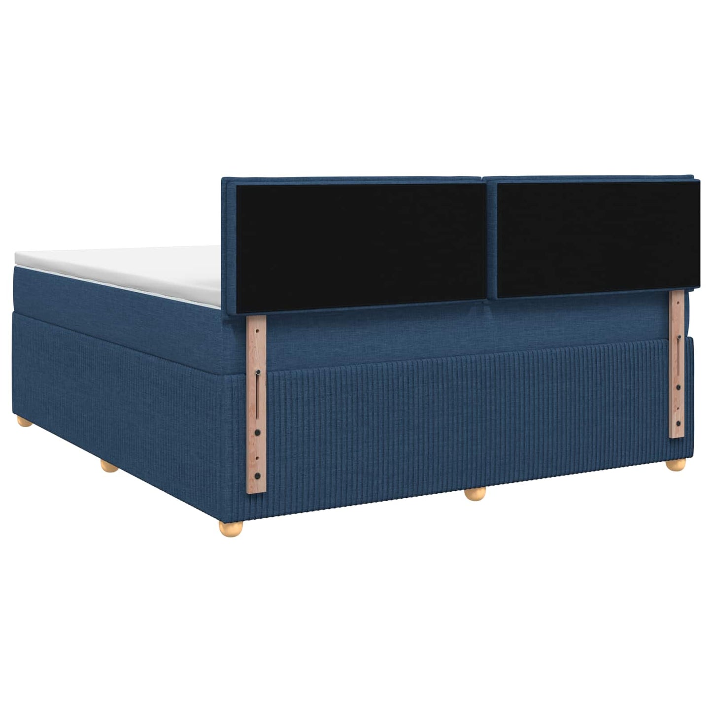 Boxspringbett mit Matratze mit Kopfteil Blau 160 x 200 cm Stoff