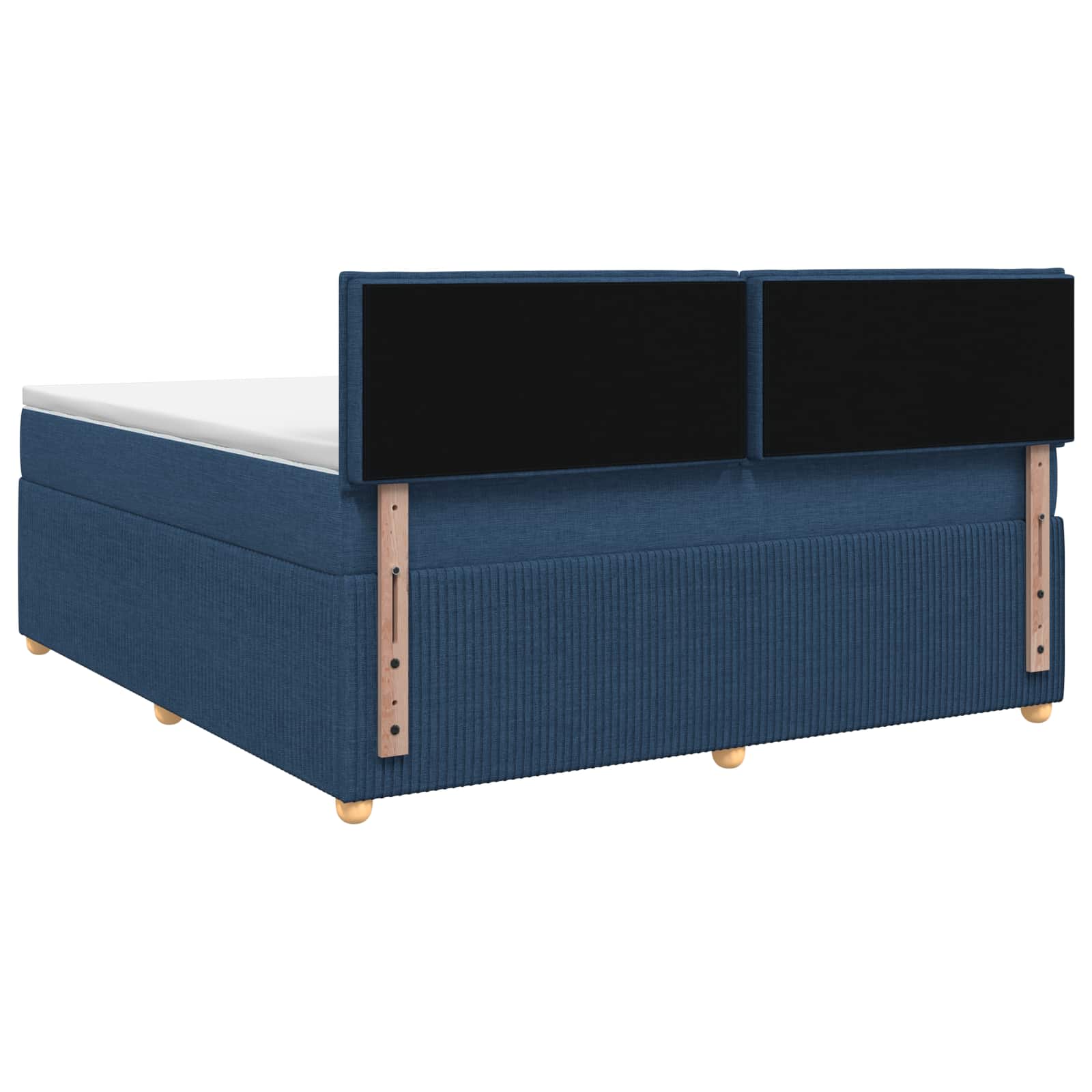 Boxspringbett mit Matratze mit Kopfteil Blau 160 x 200 cm Stoff