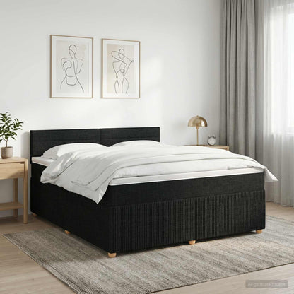 Boxspringbett mit Matratze Schwarz 140 x 190 cm Stoff