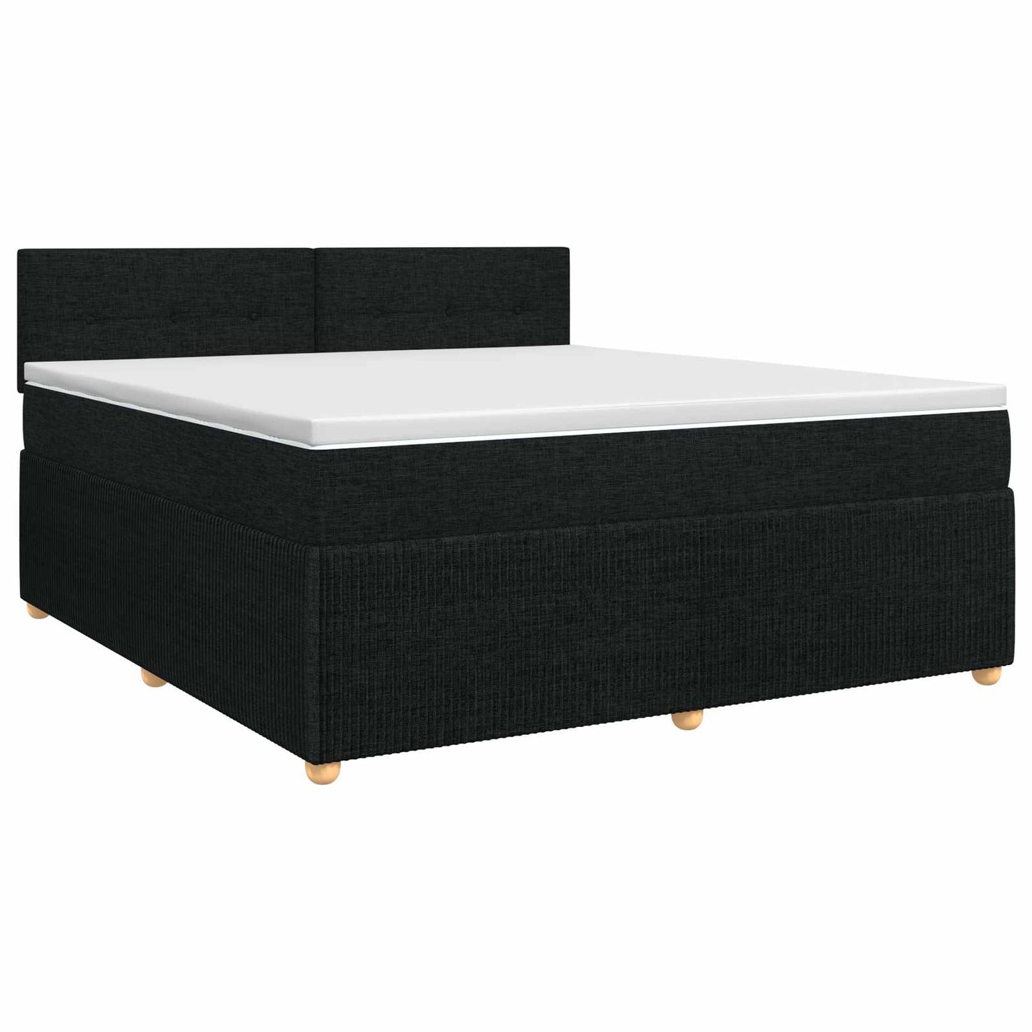 Boxspringbett mit Matratze Schwarz 180 x 200 cm Stoff