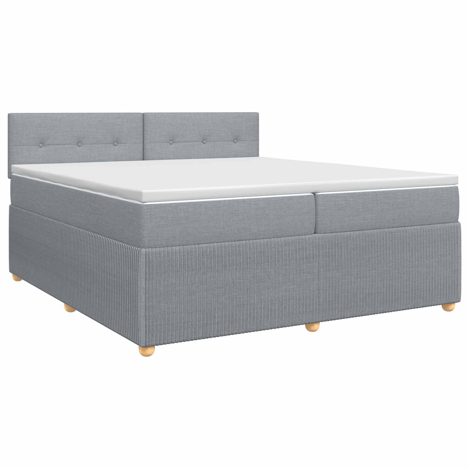 Boxspringbett mit Matratze Hellgrau 200 x 200 cm Stoff