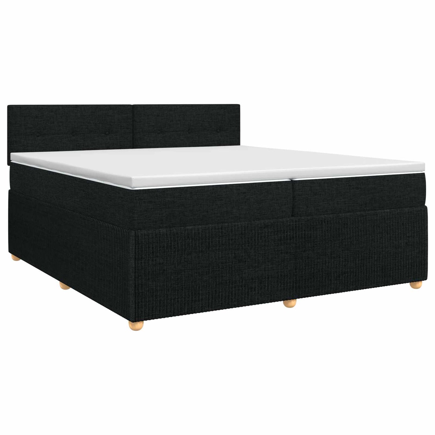 Boxspringbett mit Matratze Schwarz 200 x 200 cm Stoff