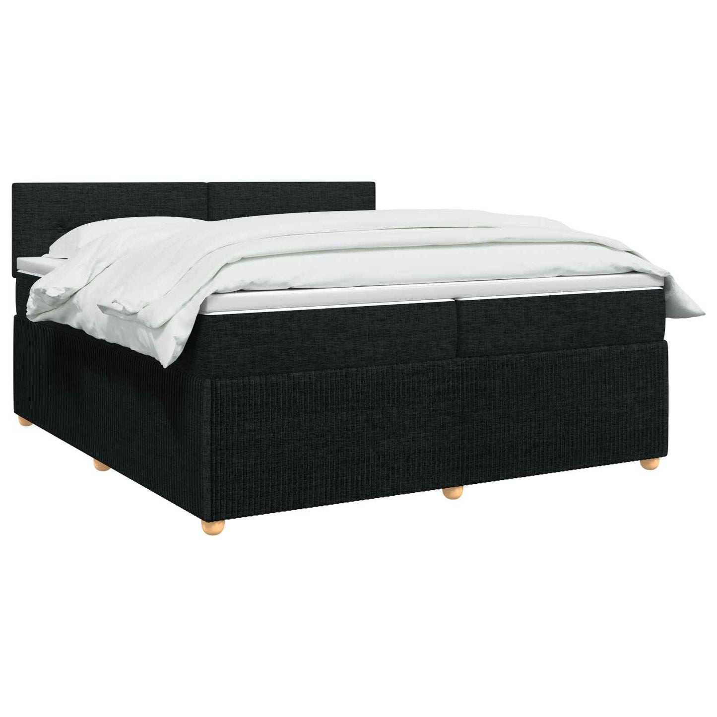 Boxspringbett mit Matratze Schwarz 200 x 200 cm Stoff