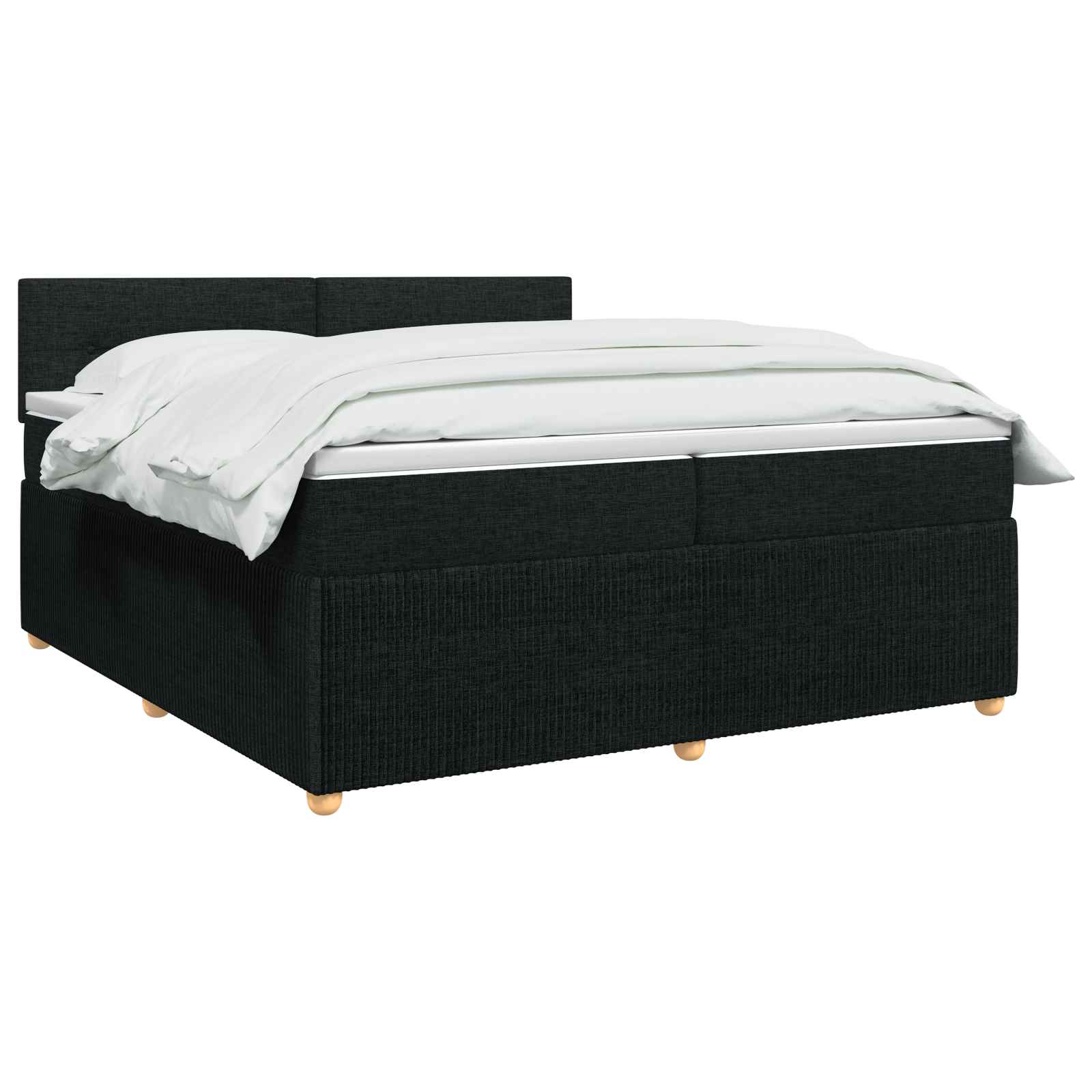 Boxspringbett mit Matratze Schwarz 200 x 200 cm Stoff