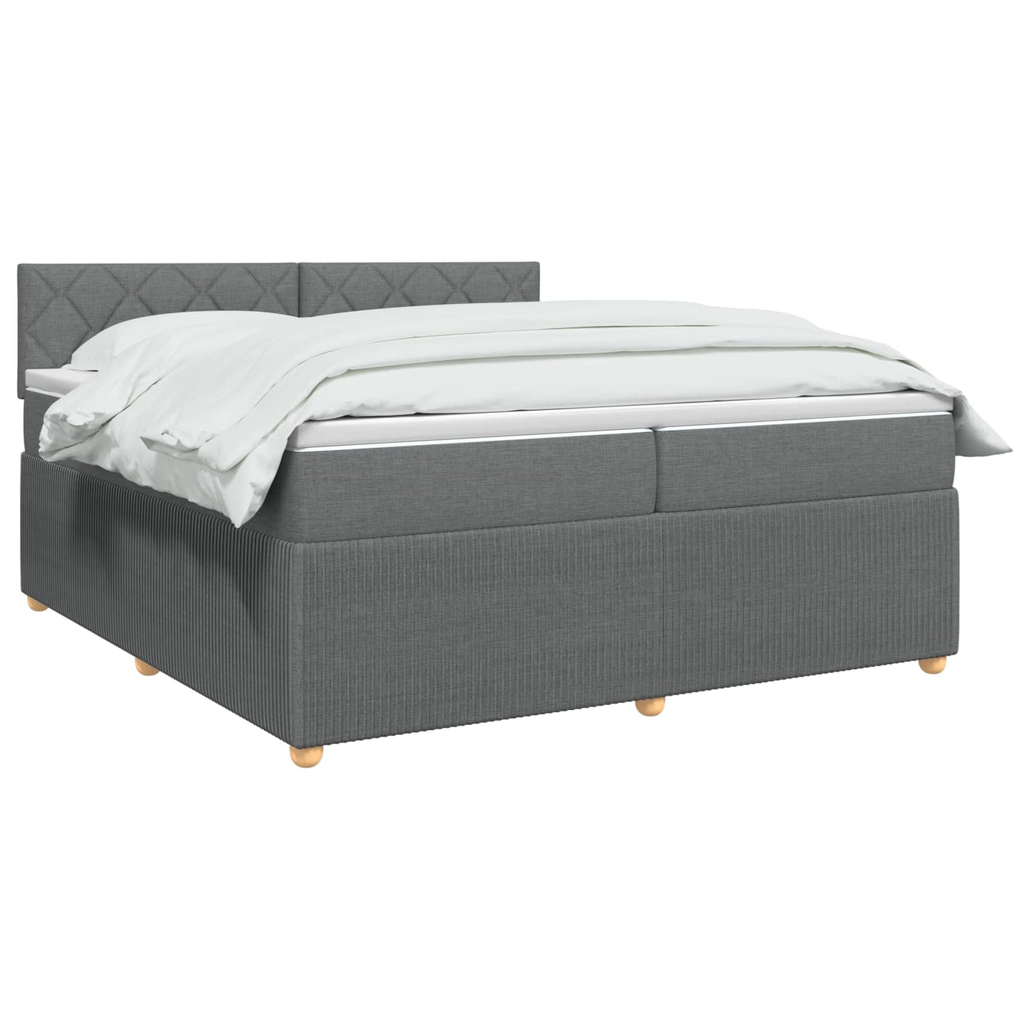 Boxspringbett mit Matratze Dunkelgrau 200 x 200 cm Stoff