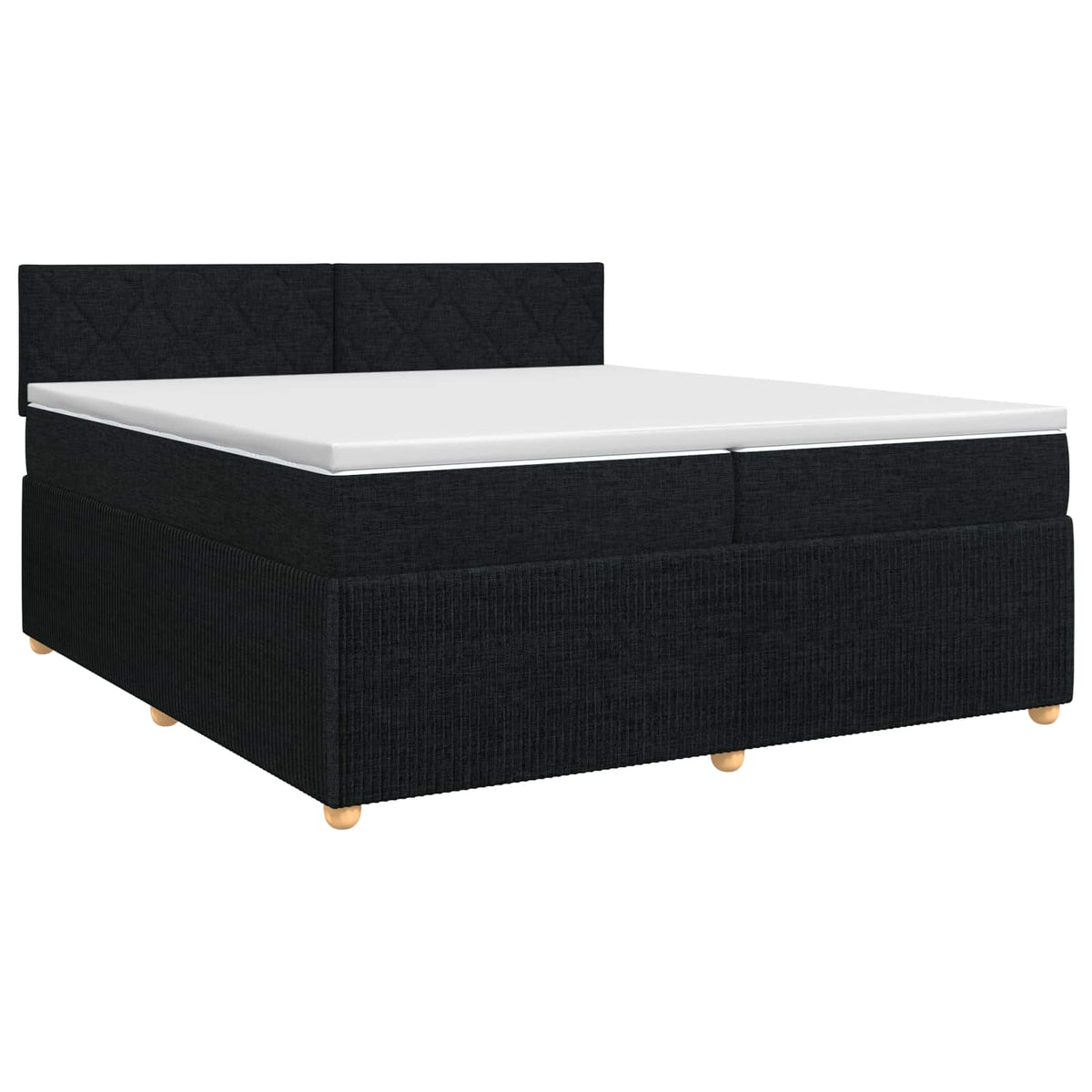 Boxspringbett mit Matratze Schwarz 200 x 200 cm Stoff