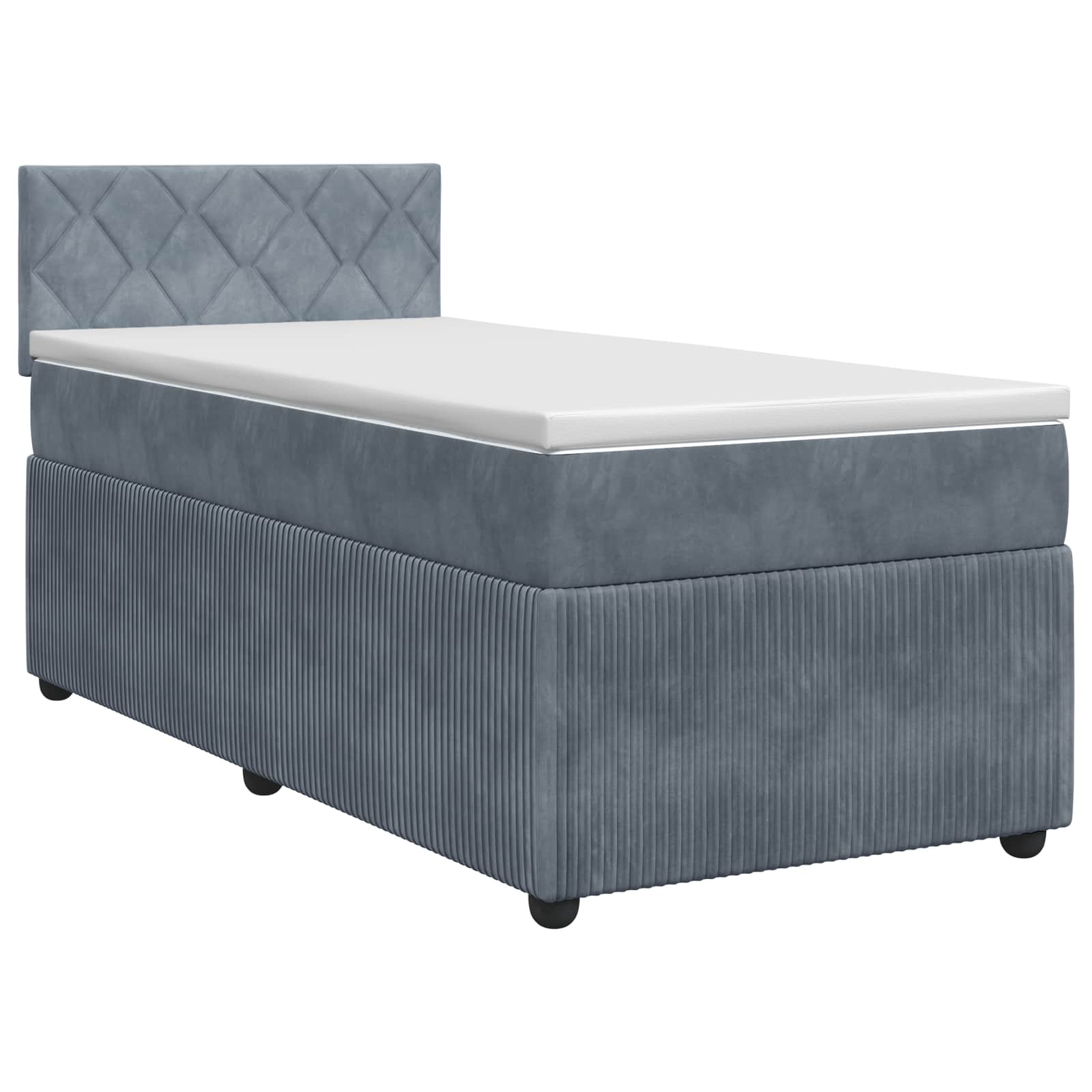 Boxspringbett mit Matratze Dunkelgrau 80 x 200 cm Samt