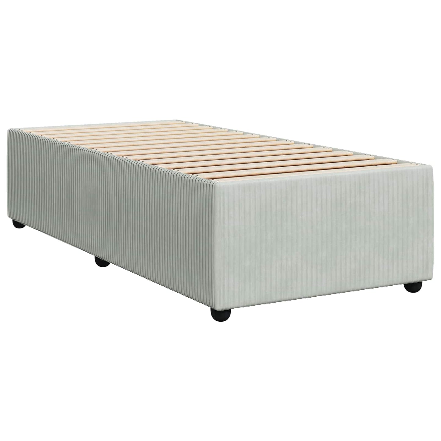 Boxspringbett mit Matratze Hellgrau 90 x 190 cm Samt