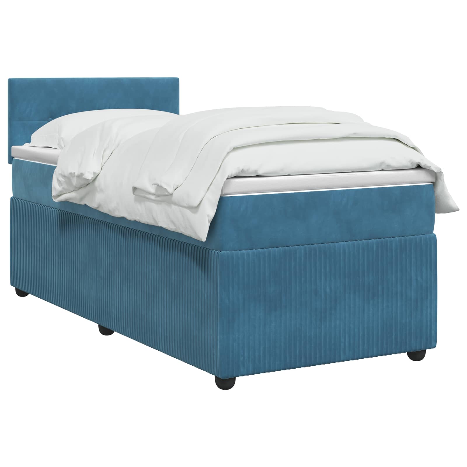 Boxspringbett mit Matratze Dunkelblau 90 x 190 cm Samt