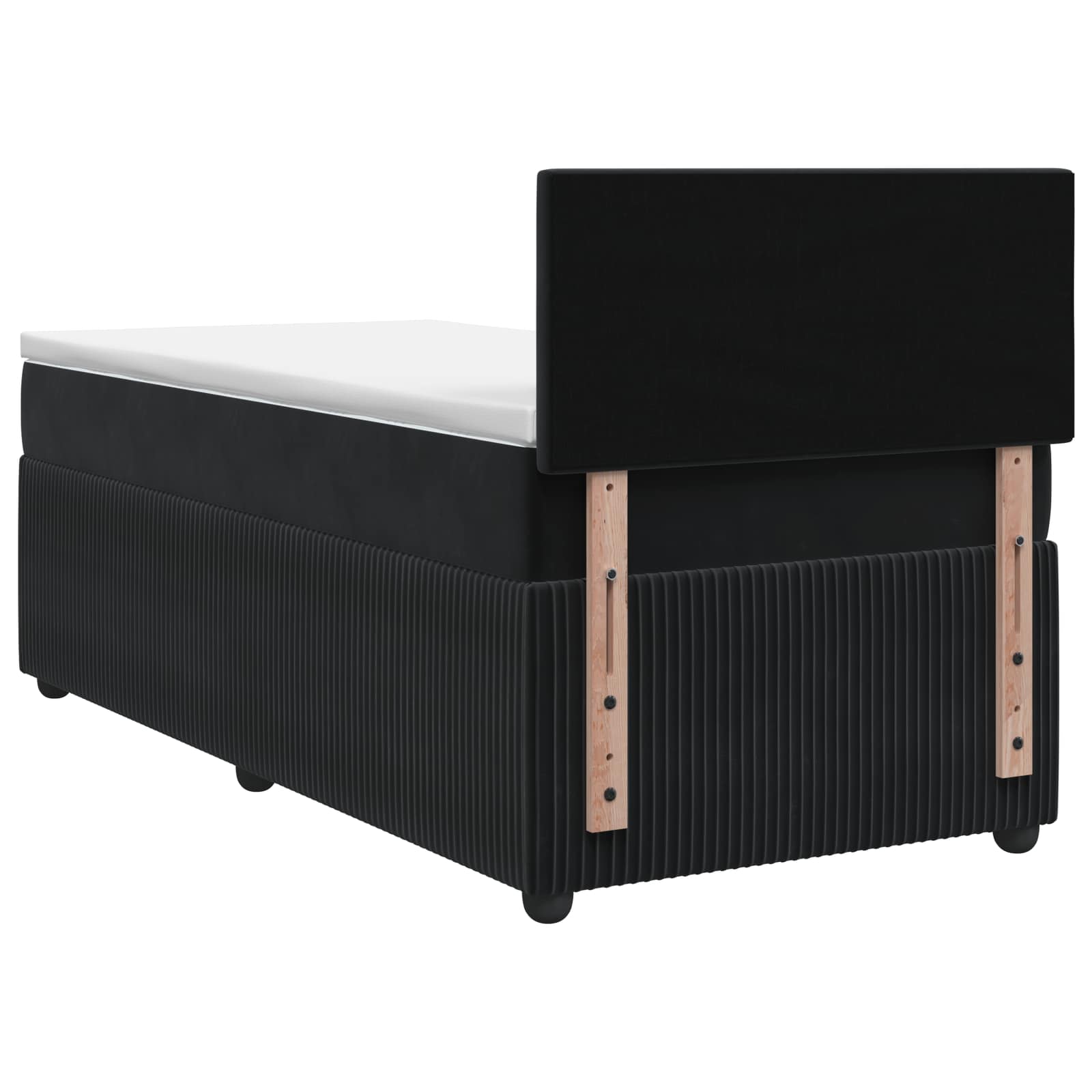 Boxspringbett mit Matratze Schwarz 90 x 190 cm Samt