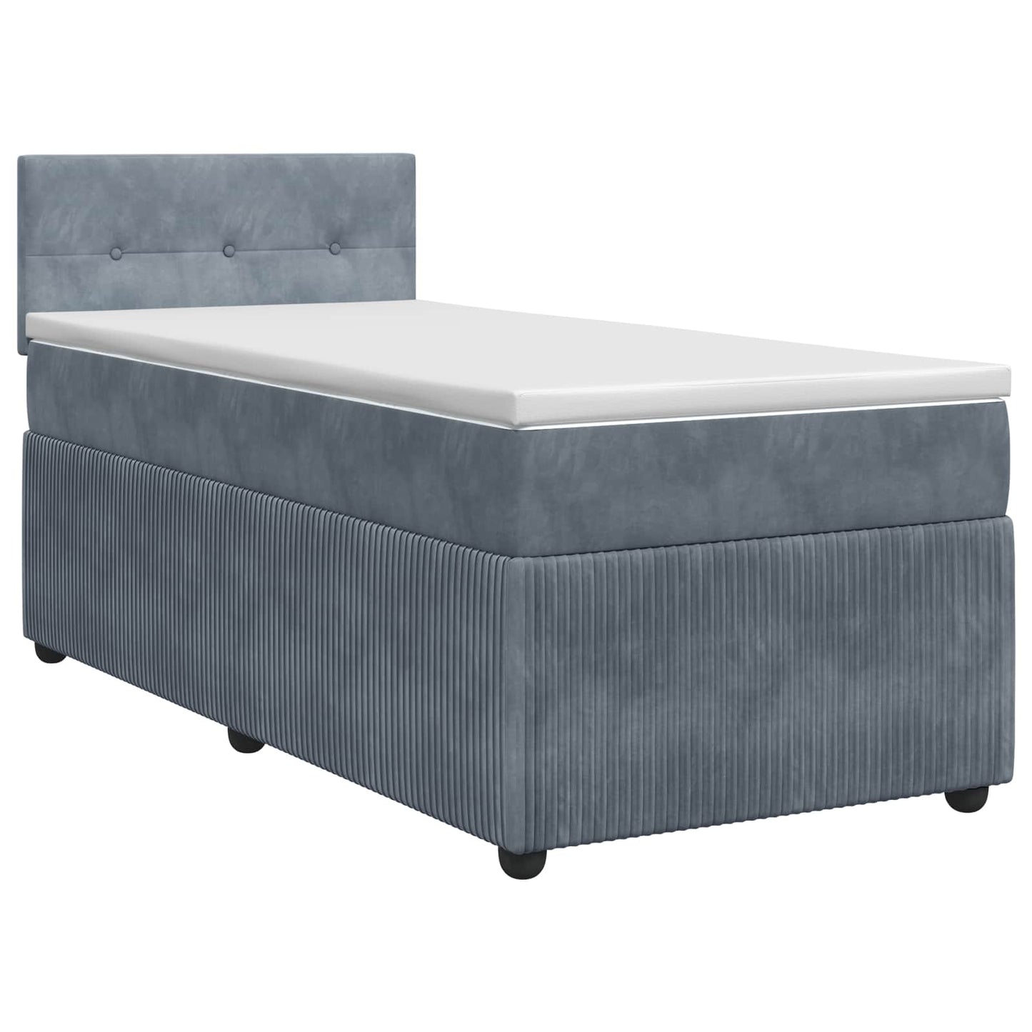 Boxspringbett mit Matratze Dunkelgrau 90 x 200 cm Samt