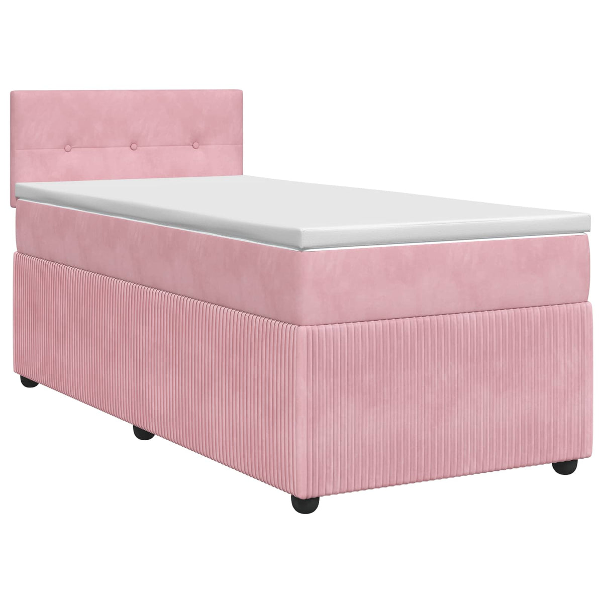 Boxspringbett mit Matratze mit Kopfteil Rosa 90 x 200 cm Samt