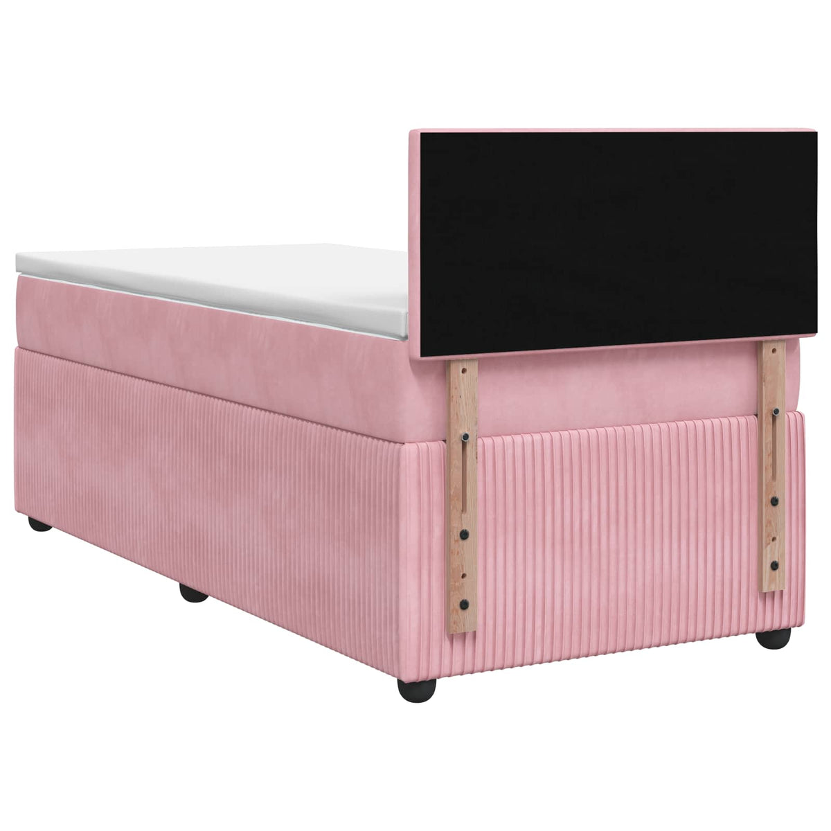 Boxspringbett mit Matratze mit Kopfteil Rosa 90 x 200 cm Samt