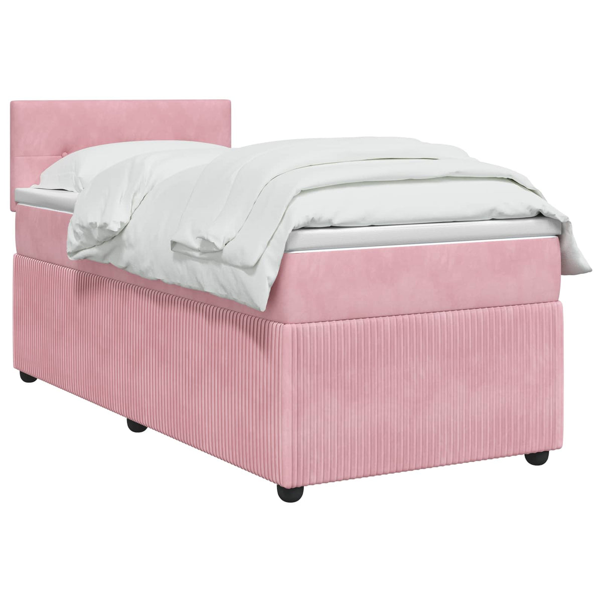 Boxspringbett mit Matratze mit Kopfteil Rosa 90 x 200 cm Samt