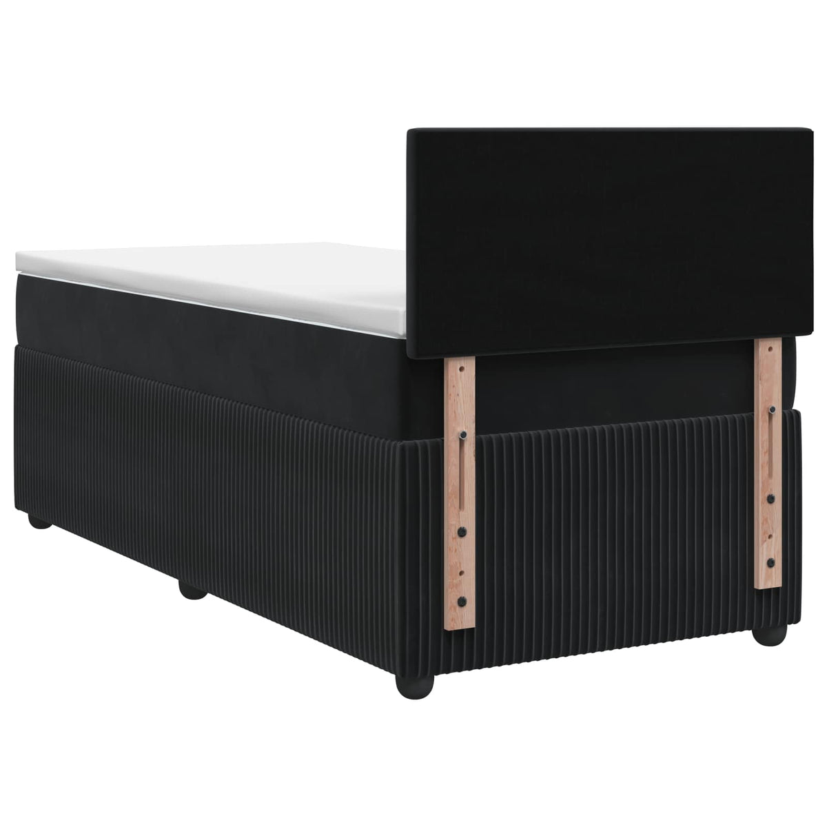 Boxspringbett mit Matratze Schwarz 90 x 200 cm Samt