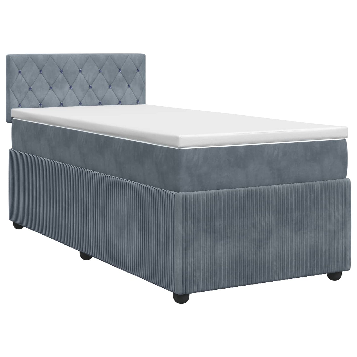 Boxspringbett mit Matratze Dunkelgrau 100 x 200 cm Samt