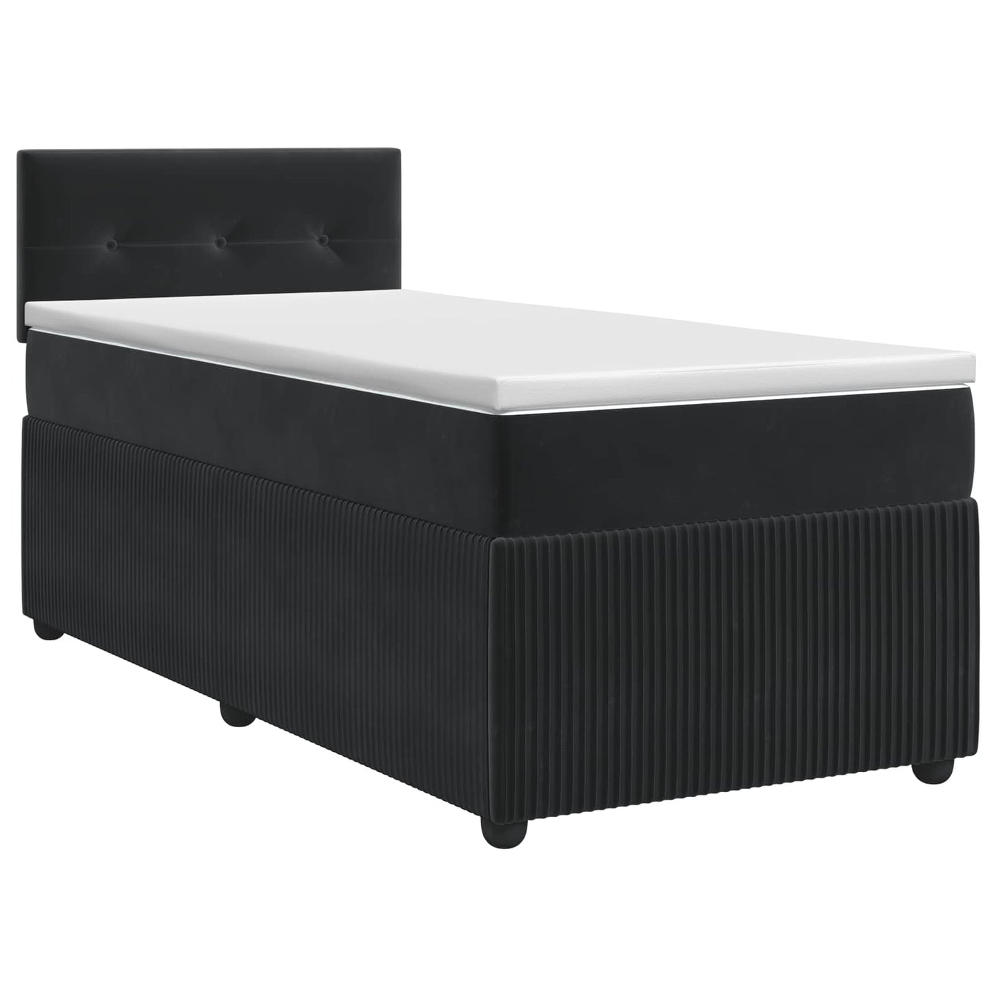 Boxspringbett mit Matratze Schwarz 100 x 200 cm Samt