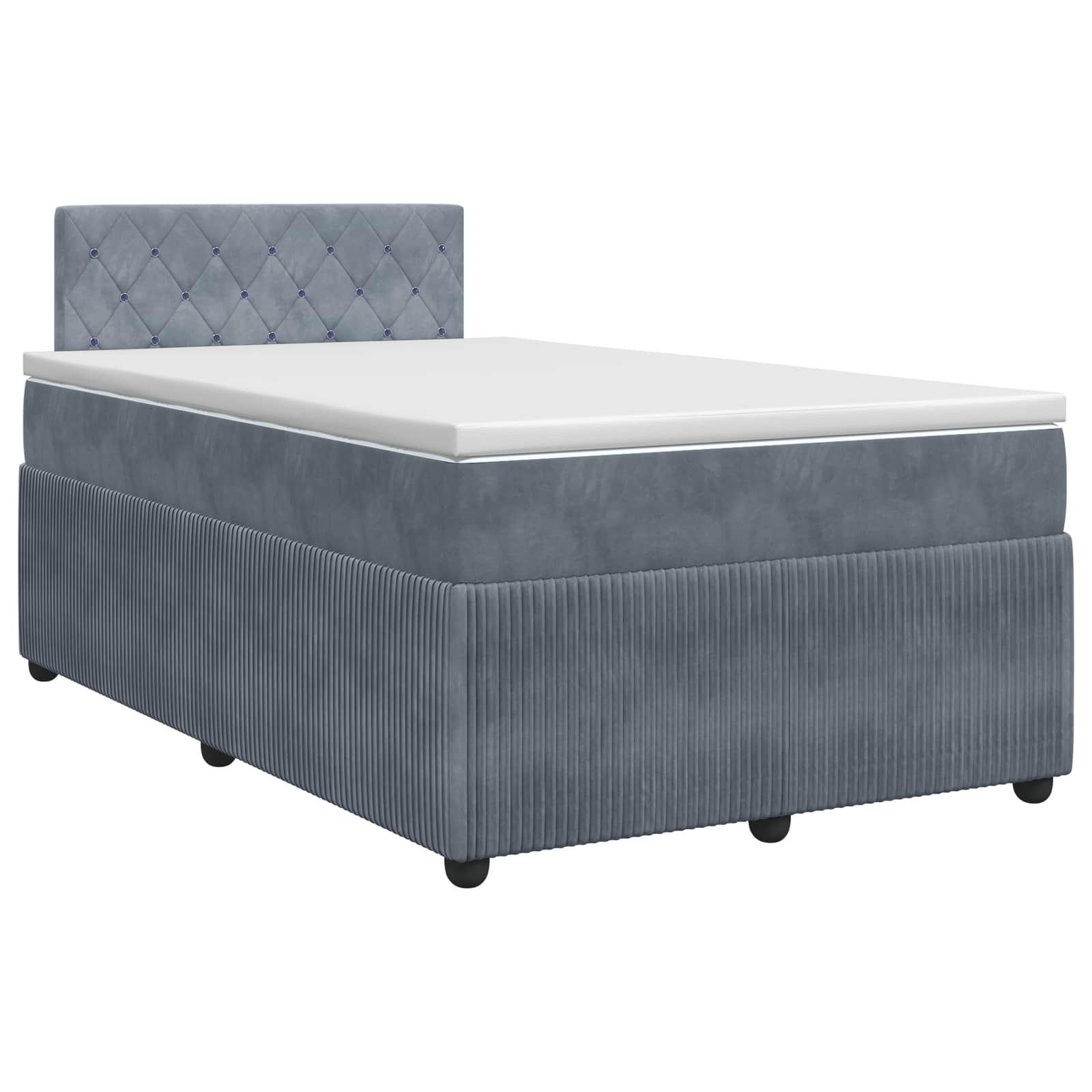 Boxspringbett mit Matratze Dunkelgrau 120 x 190 cm Samt