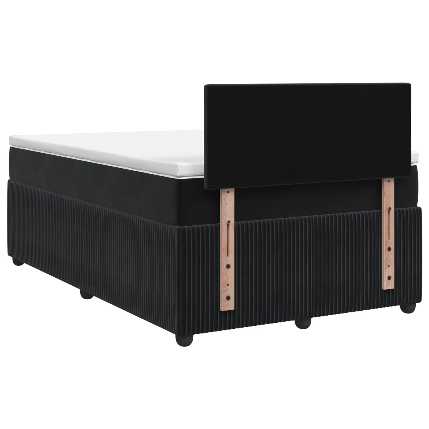 Boxspringbett mit Matratze Schwarz 120 x 190 cm Samt