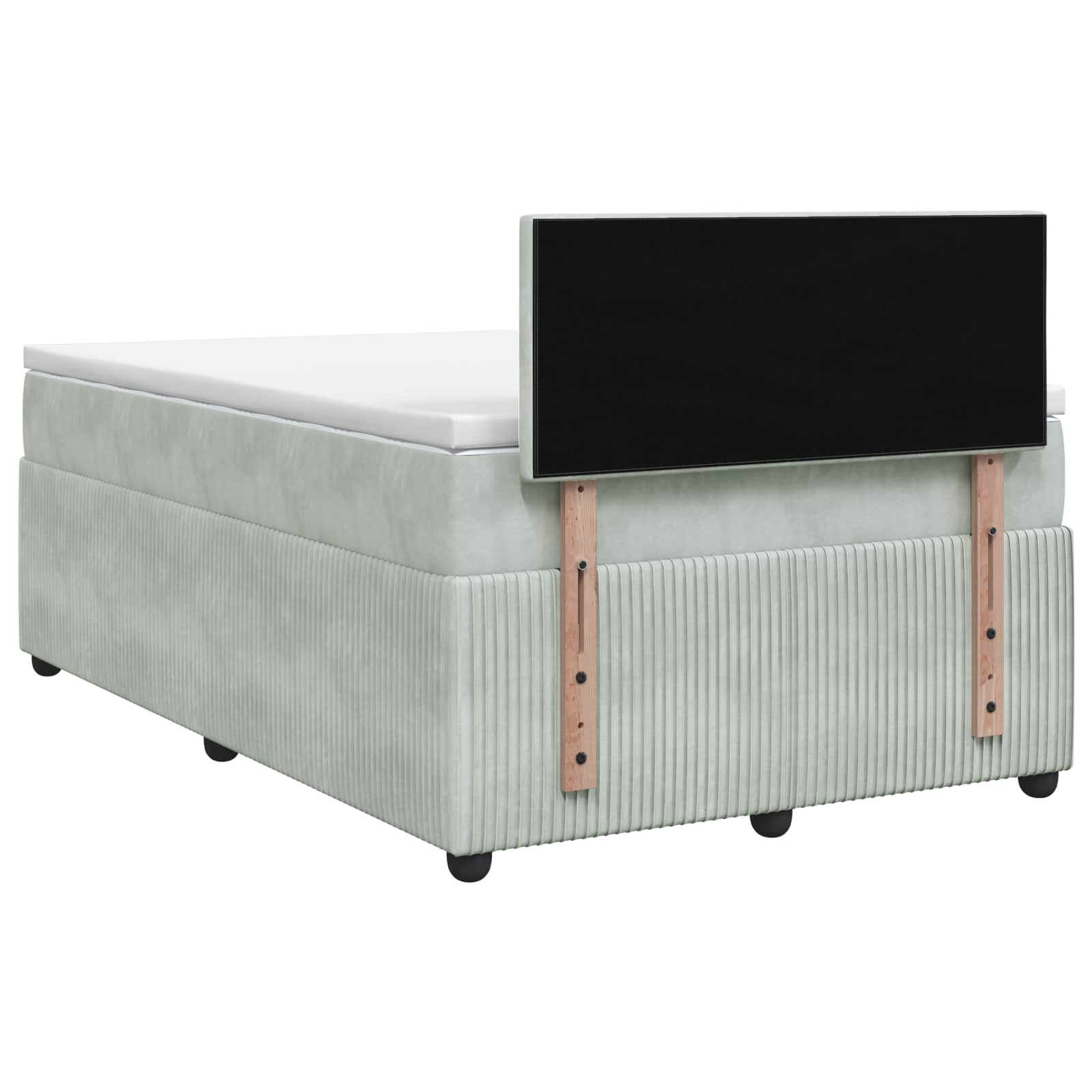 Boxspringbett mit Matratze Hellgrau 120 x 190 cm Samt