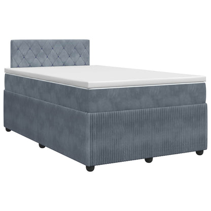 Boxspringbett mit Matratze Dunkelgrau 120 x 200 cm Samt