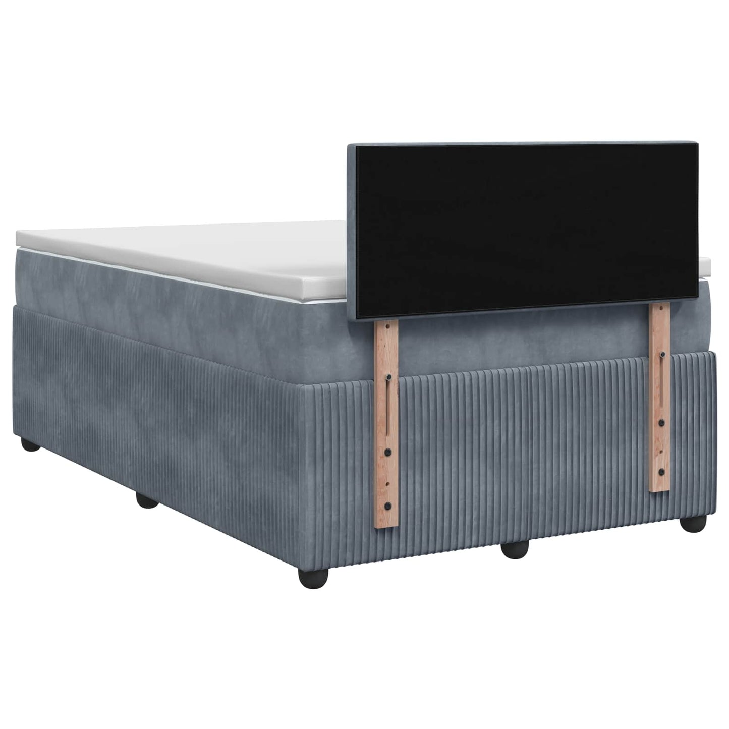 Boxspringbett mit Matratze Dunkelgrau 120 x 200 cm Samt
