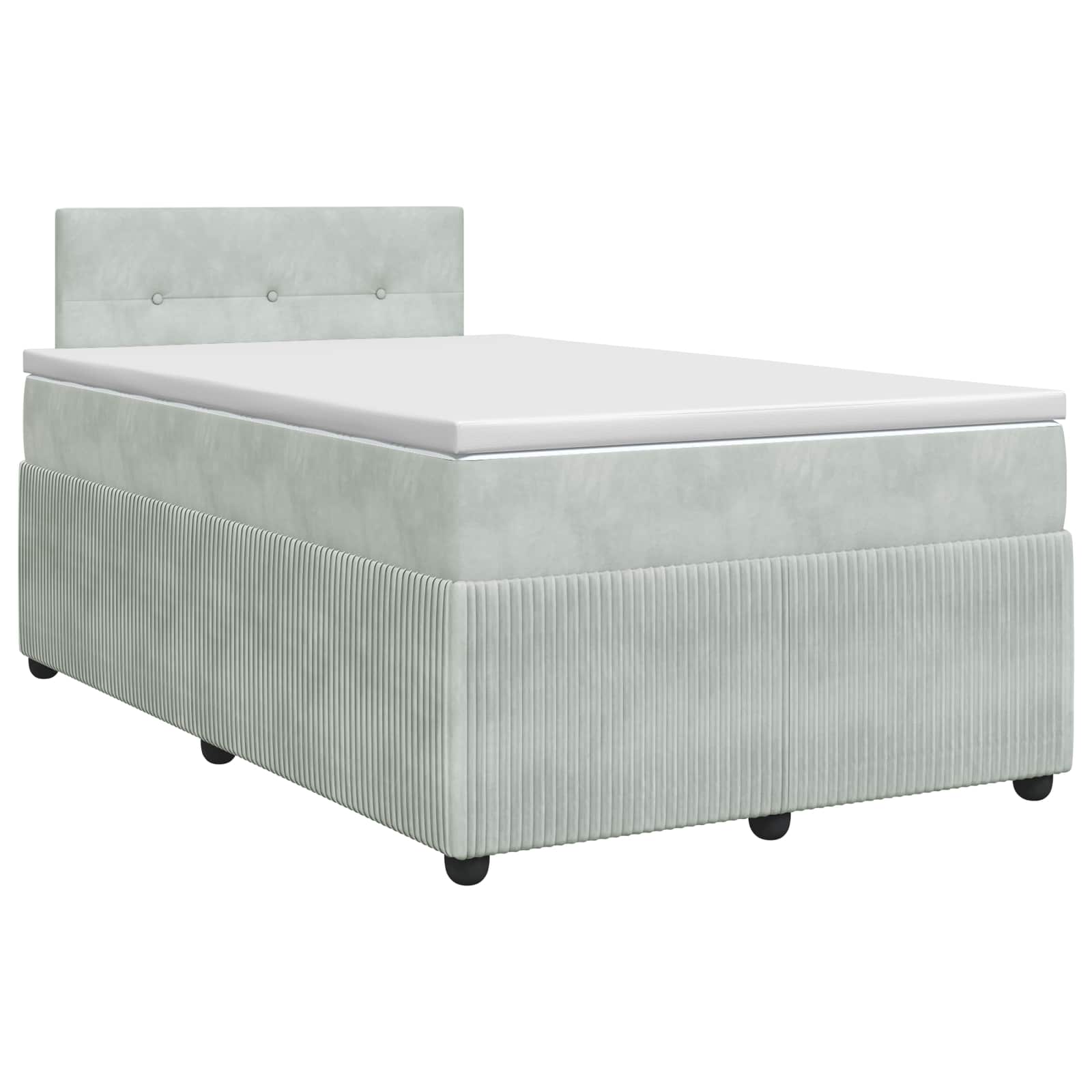 Boxspringbett mit Matratze Hellgrau 120 x 200 cm Samt