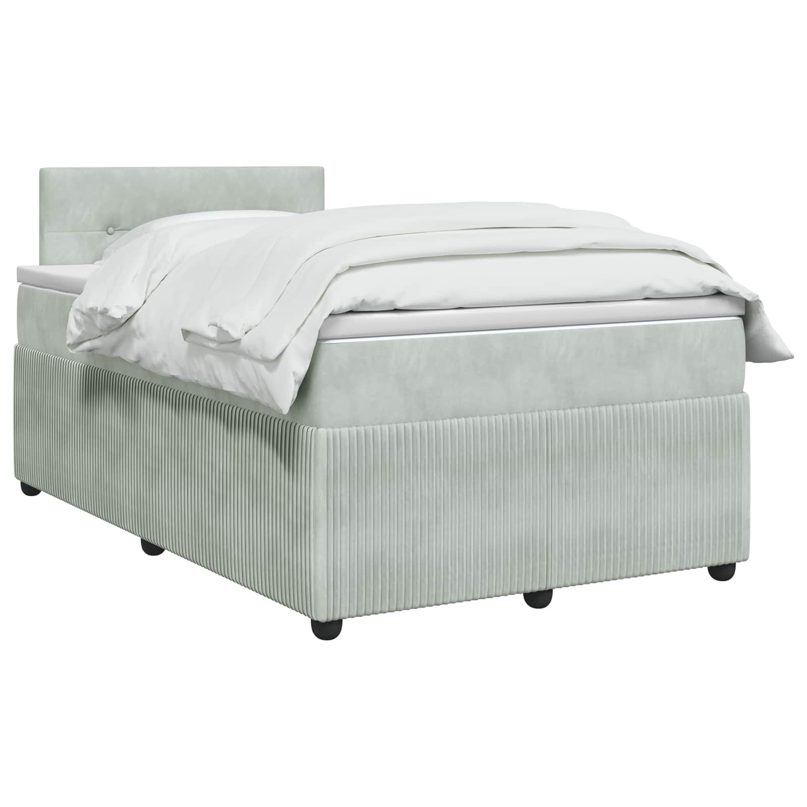 Boxspringbett mit Matratze Hellgrau 120 x 200 cm Samt
