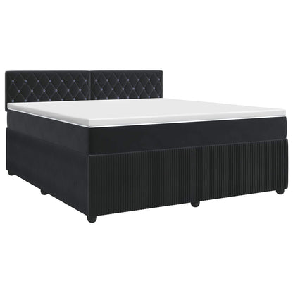 Boxspringbett mit Matratze Schwarz 140 x 190 cm Samt