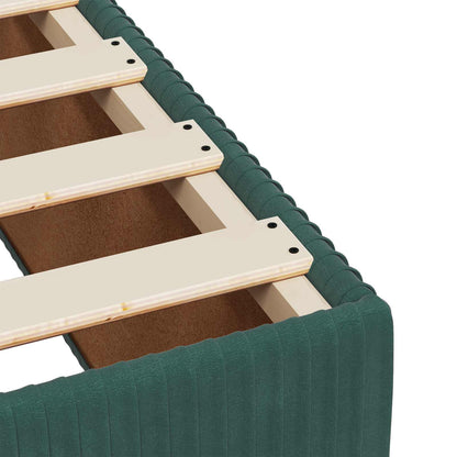 Boxspringbett mit Matratze Dunkelgrün 140 x 190 cm Samt