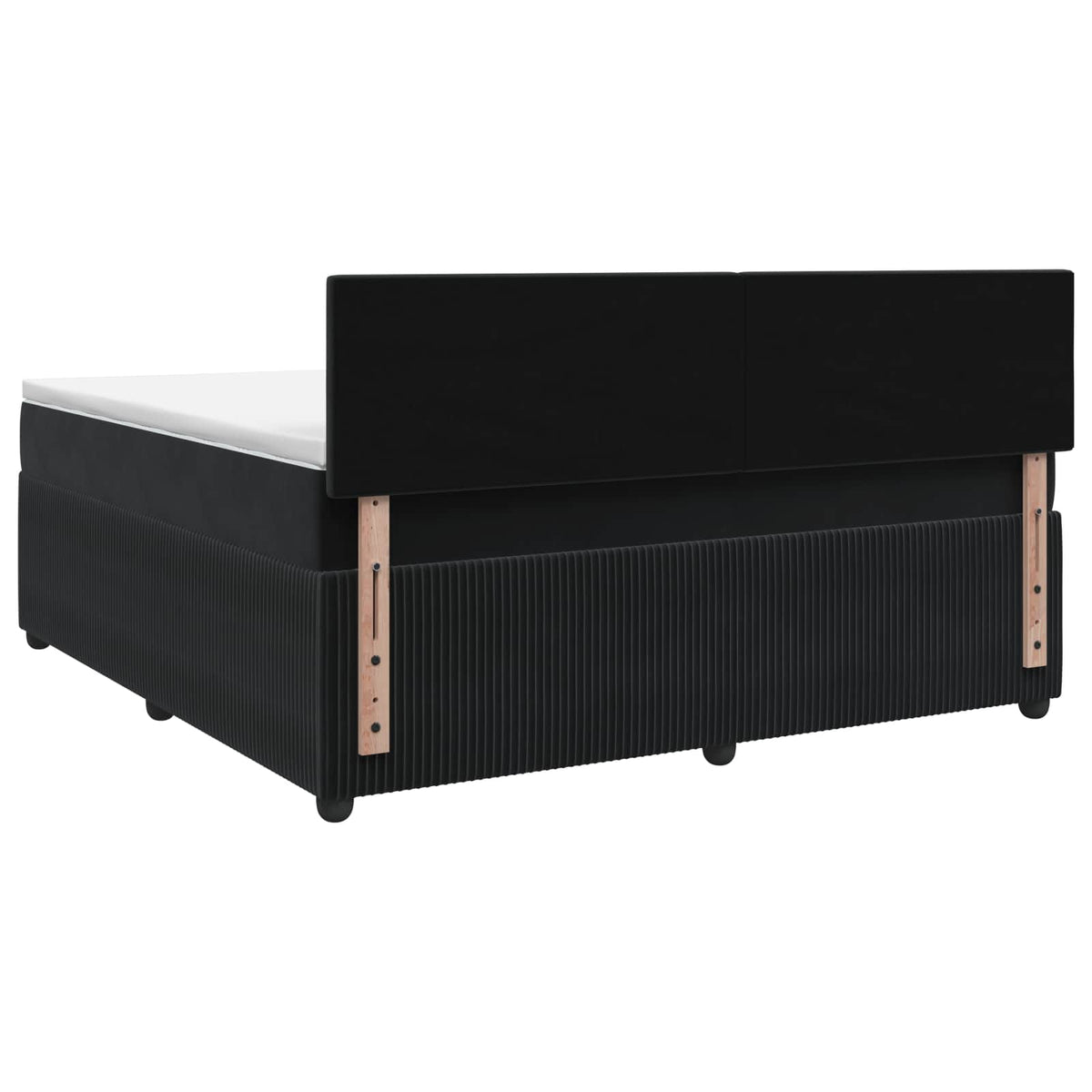 Boxspringbett mit Matratze Schwarz 140 x 190 cm Samt