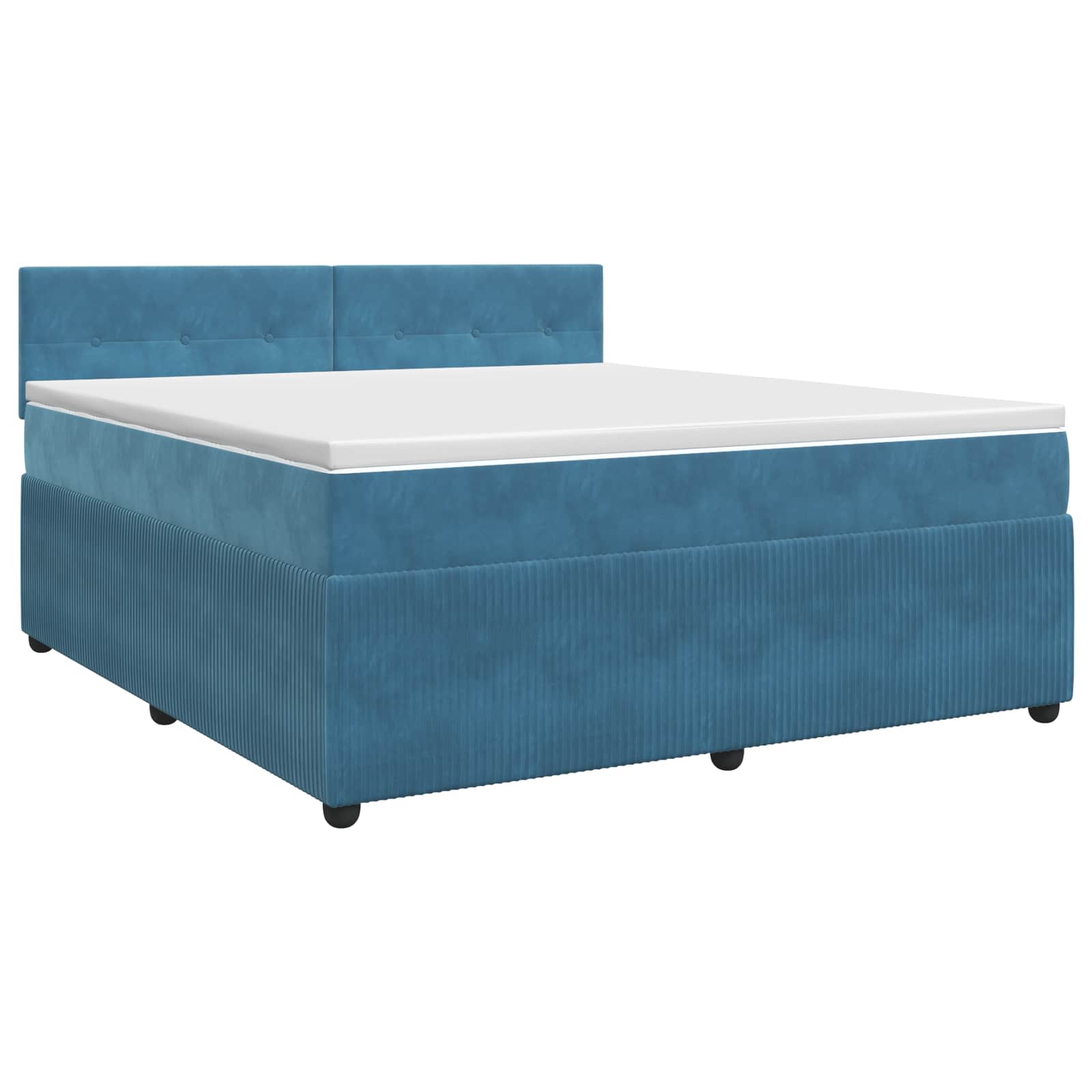 Boxspringbett mit Matratze Dunkelblau 140 x 200 cm Samt