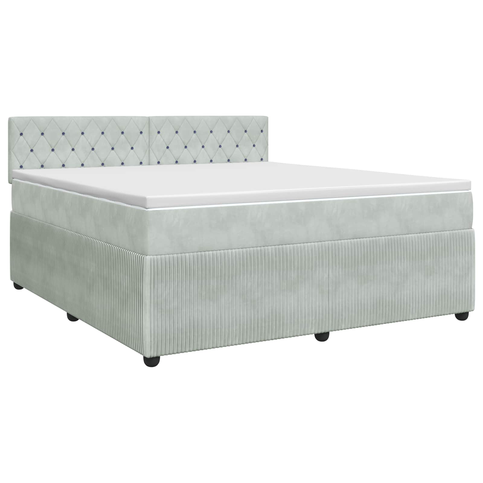 Boxspringbett mit Matratze Hellgrau 160 x 200 cm Samt