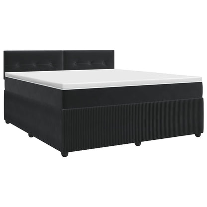 Boxspringbett mit Matratze Schwarz 160 x 200 cm Samt