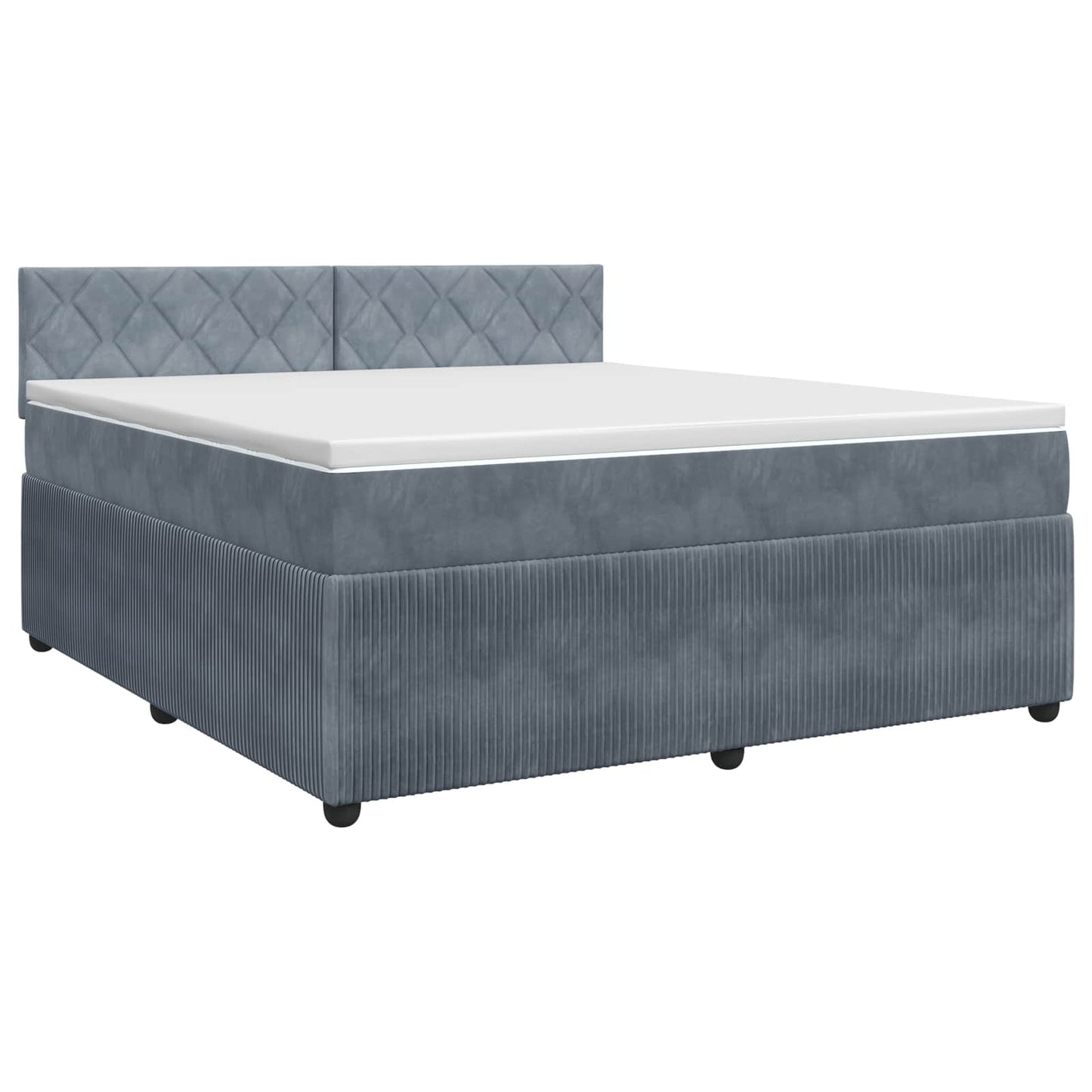 Boxspringbett mit Matratze Dunkelgrau 160 x 200 cm Samt