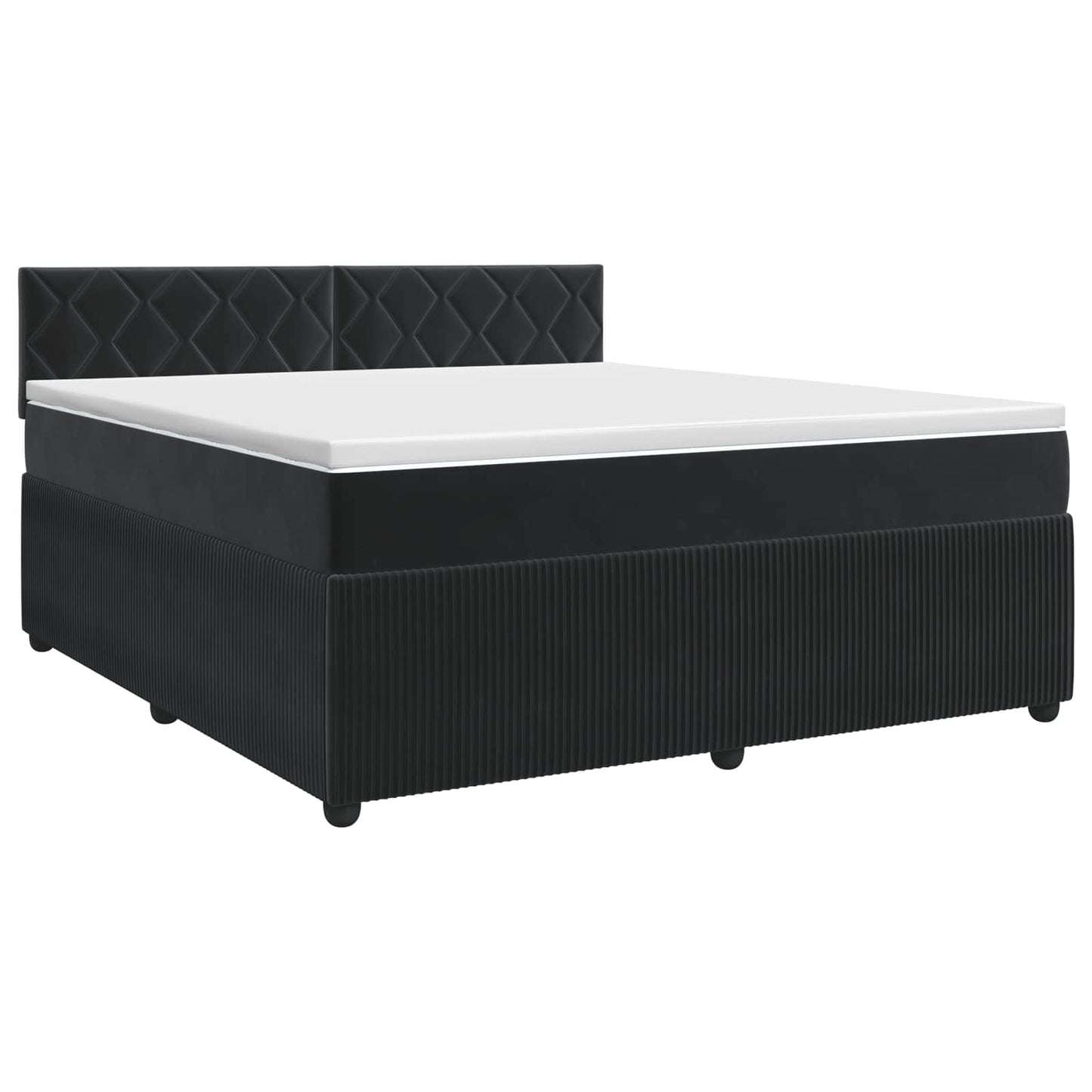 Boxspringbett mit Matratze Schwarz 160 x 200 cm Samt