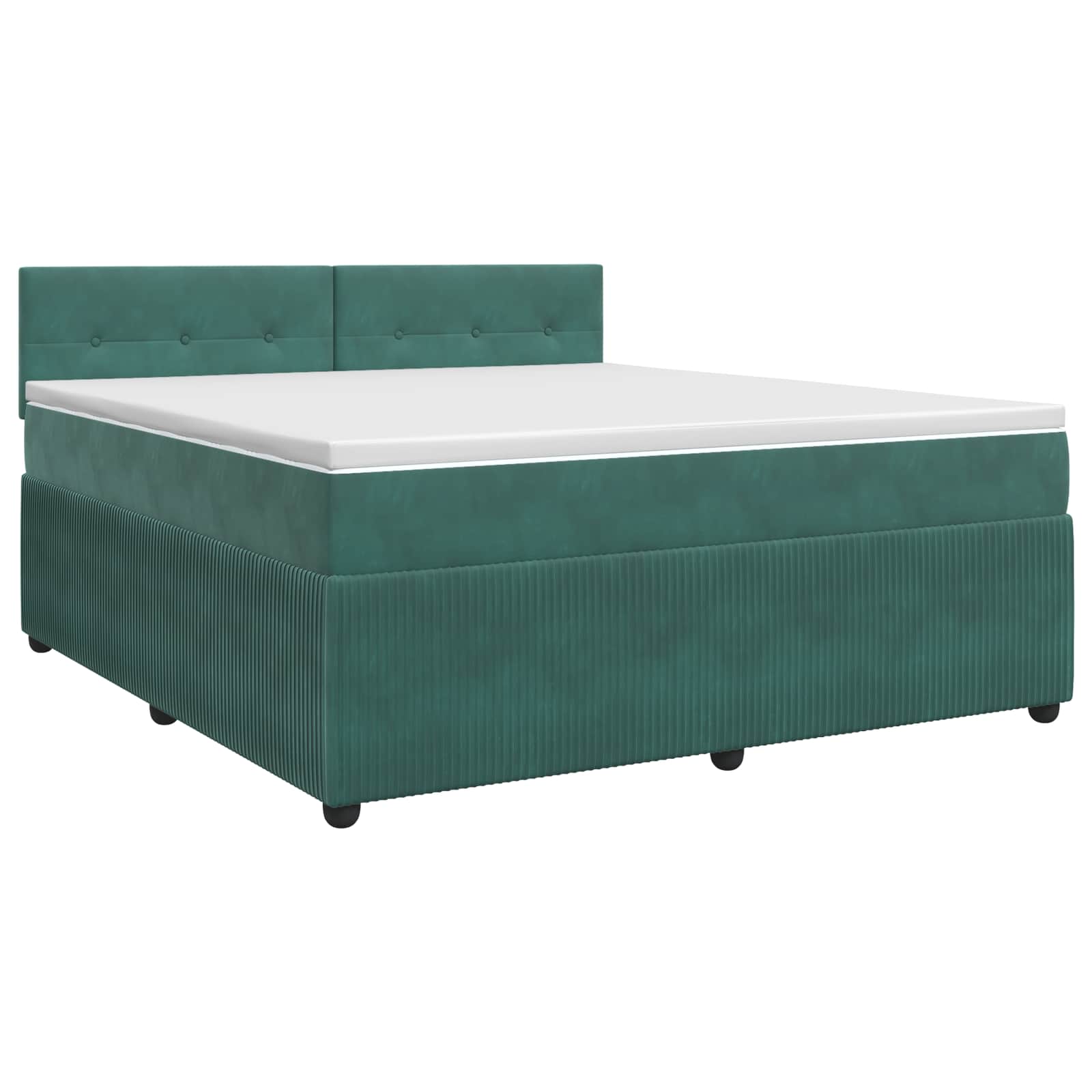 Boxspringbett mit Matratze Dunkelgrün 180 x 200 cm Samt