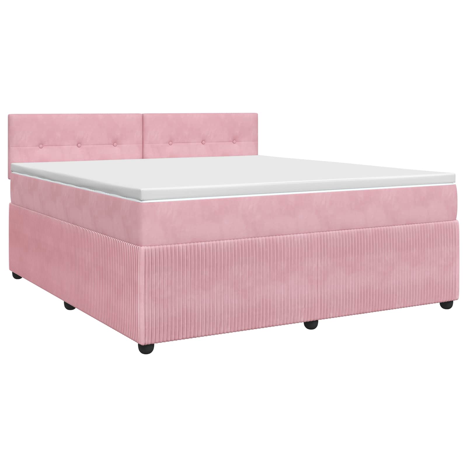 Boxspringbett mit Matratze mit Kopfteil Rosa 180 x 200 cm Samt