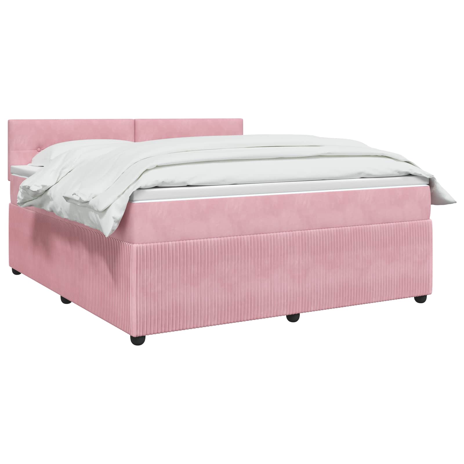 Boxspringbett mit Matratze mit Kopfteil Rosa 180 x 200 cm Samt