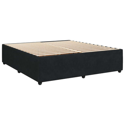 Boxspringbett mit Matratze Schwarz 180 x 200 cm Samt