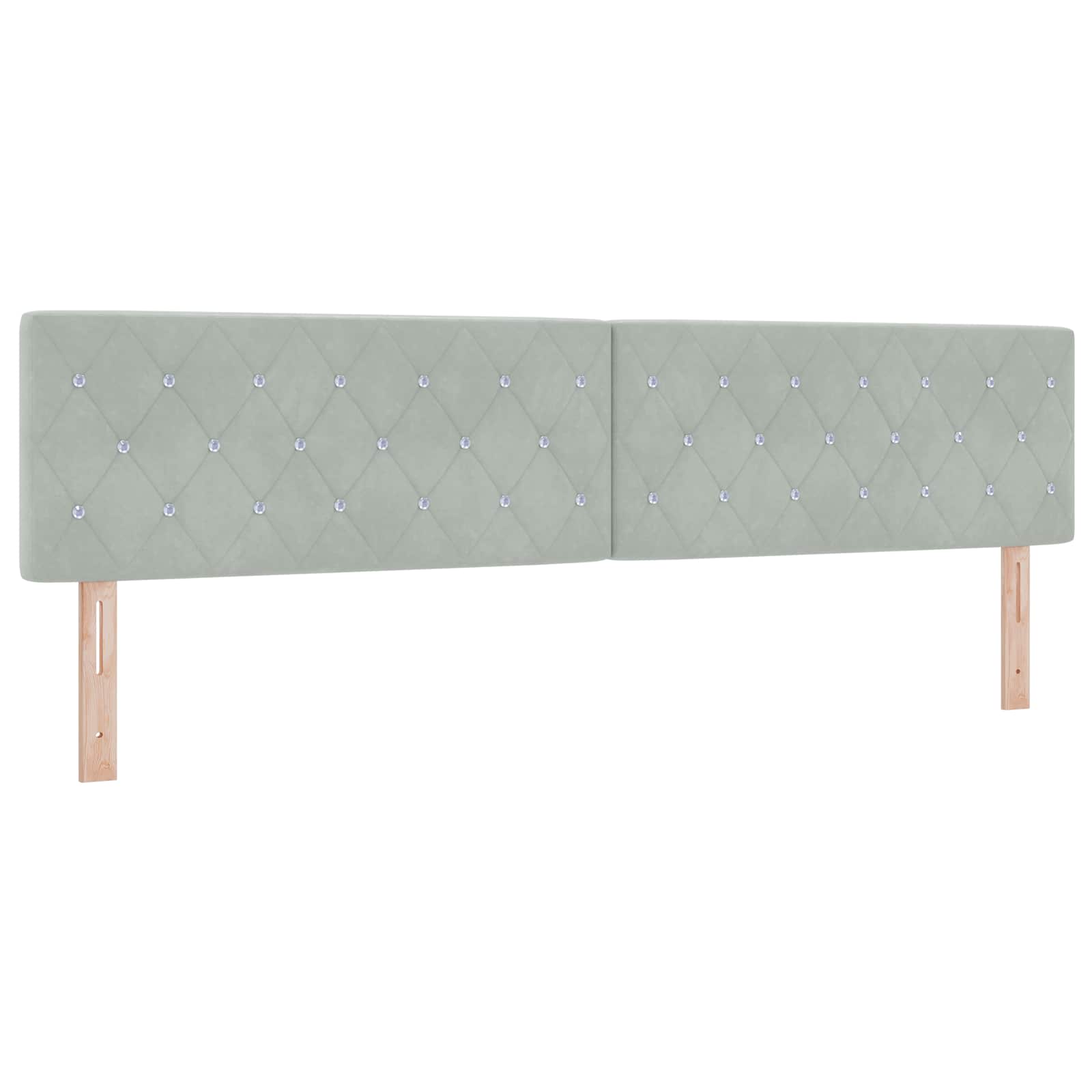 Boxspringbett mit Matratze Hellgrau 200 x 200 cm Samt