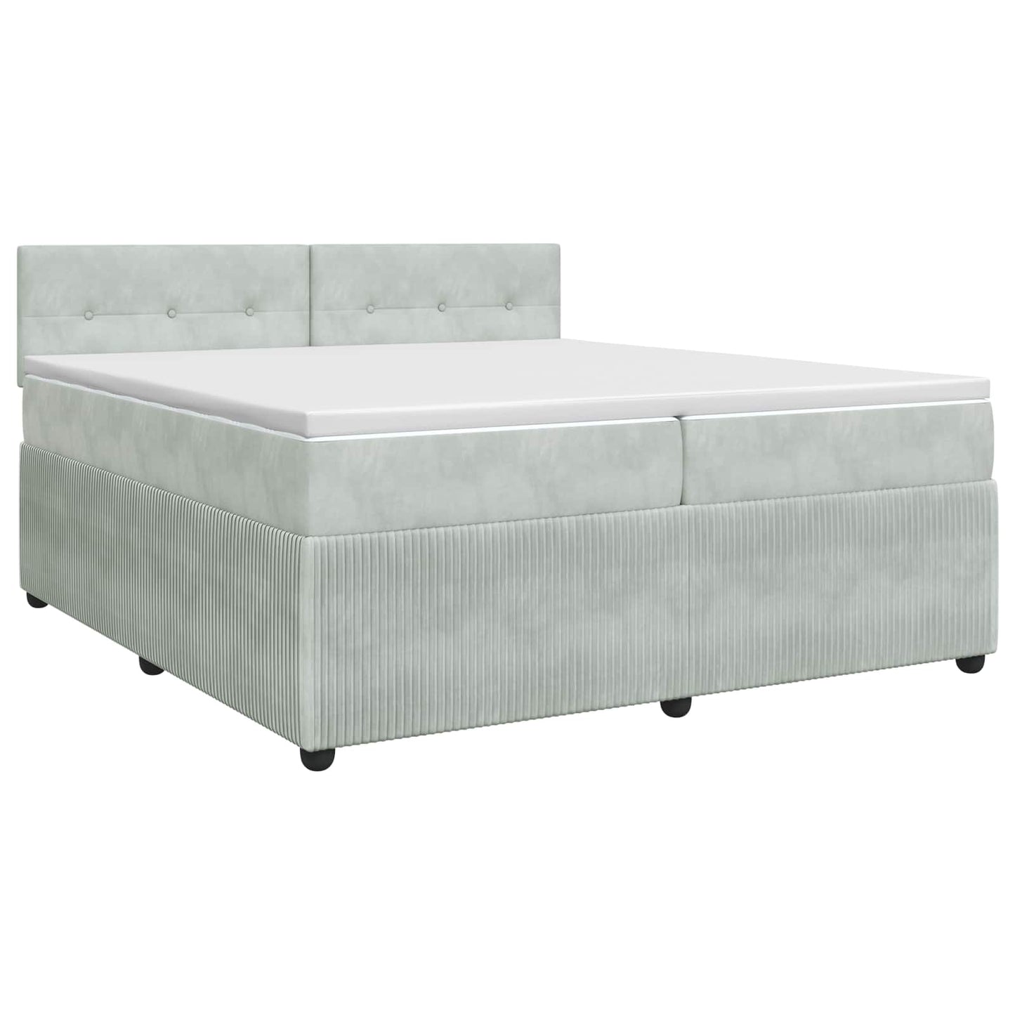 Boxspringbett mit Matratze Hellgrau 200 x 200 cm Samt