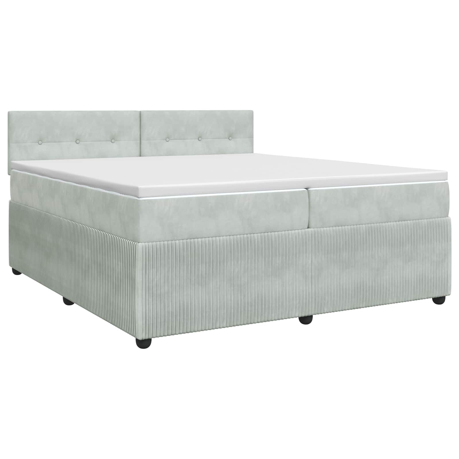 Boxspringbett mit Matratze Hellgrau 200 x 200 cm Samt