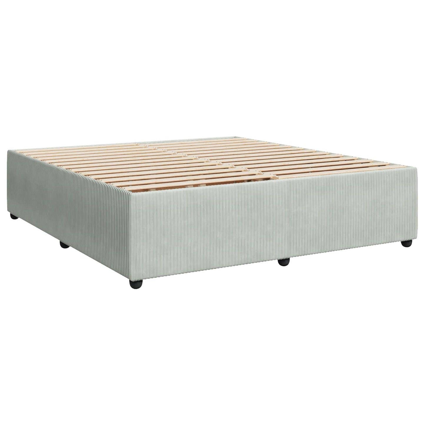 Boxspringbett mit Matratze Hellgrau 200 x 200 cm Samt