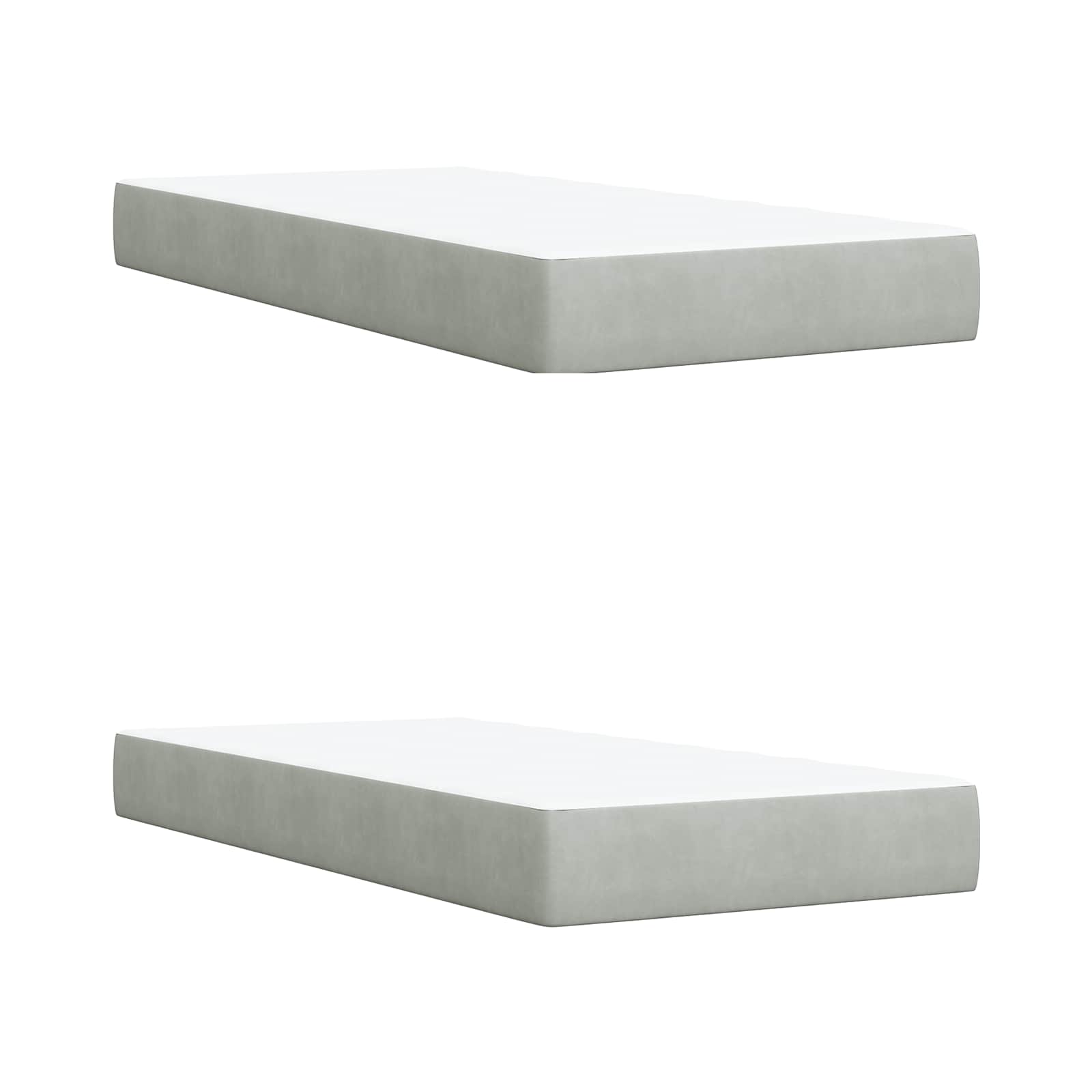 Boxspringbett mit Matratze Hellgrau 200 x 200 cm Samt