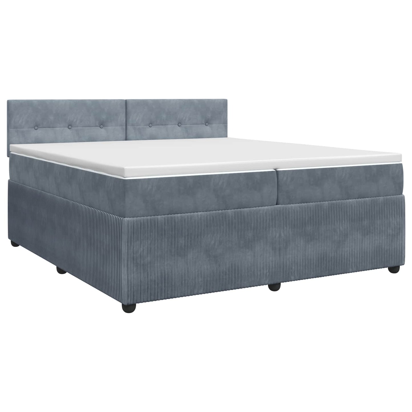 Boxspringbett mit Matratze Dunkelgrau 200 x 200 cm Samt