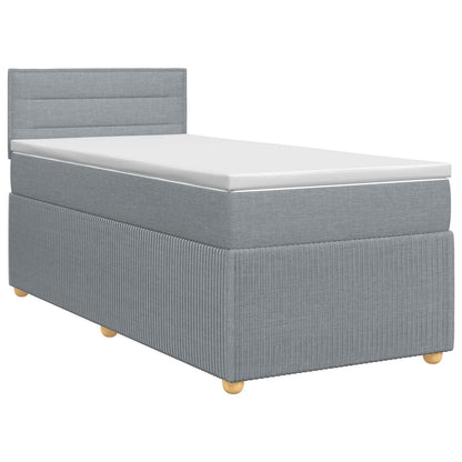 Boxspringbett mit Matratze Hellgrau 90 x 190 cm Stoff