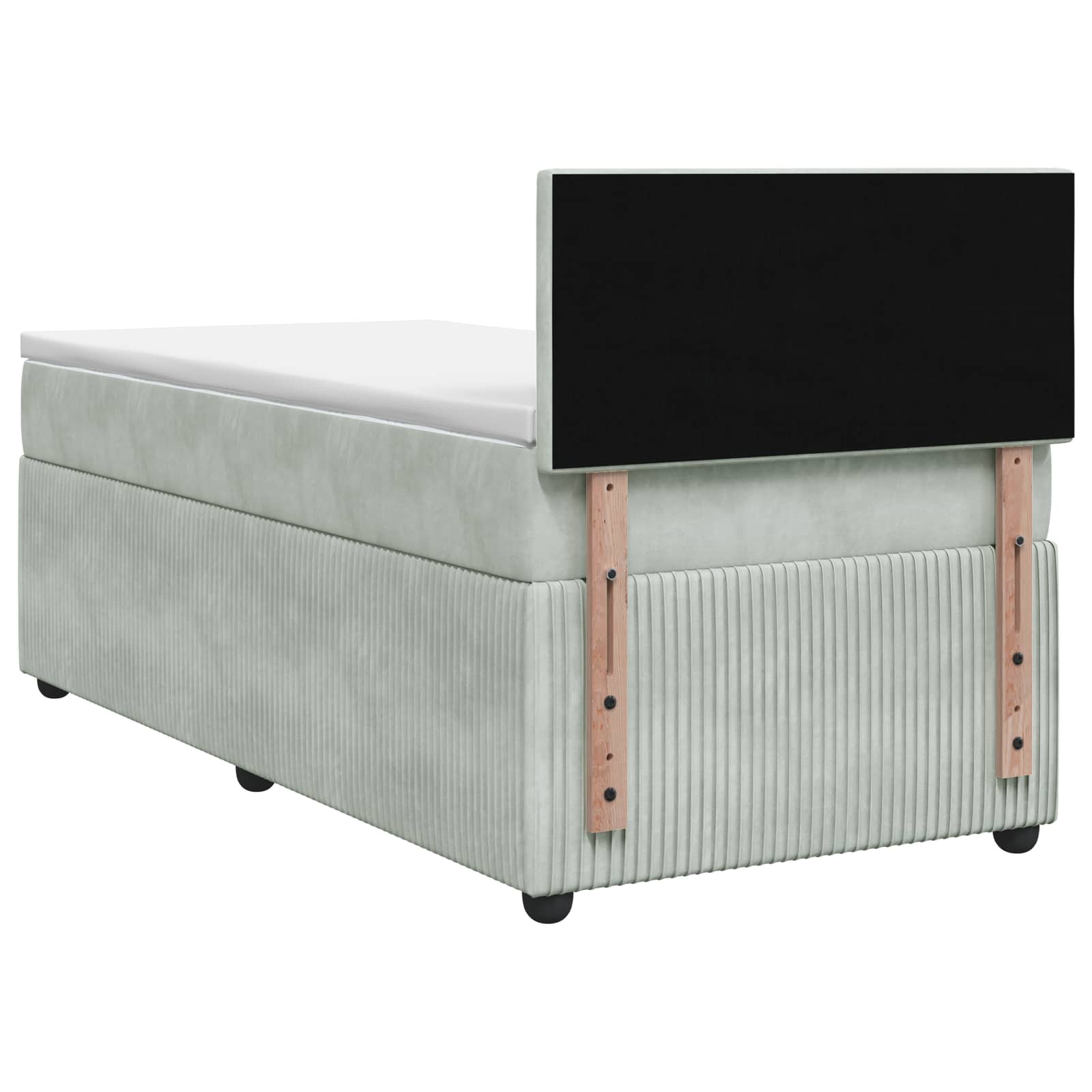 Boxspringbett mit Matratze Hellgrau 90 x 190 cm Samt
