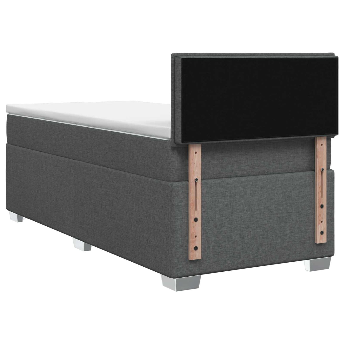 Boxspringbett mit Matratze und LED Dunkelgrau 80 x 200 cm Stoff